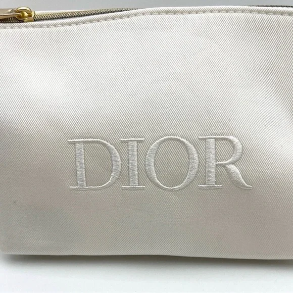 Christian Dior White Cosmetic Bag w/ Top Handle- Box Included NIB - Picture 8 of 8